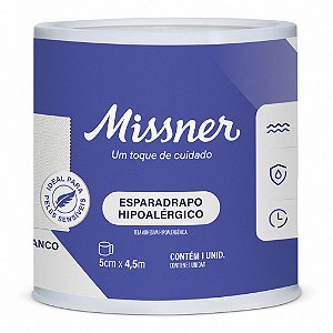 ESPARADRAPO HIPOALÉRGICO BRANCO5,0cm X 4,5m - MISSNER