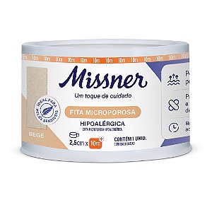 FITA MICROPOROSA 2,5cm X 10m BEGE - MISSNER