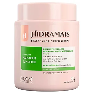 CREME DESODORANTE DRENANTE DESINTOXICANTE E ANTIOXIDANTE PARA MASSAGEM 1KG - HIDRAMAIS