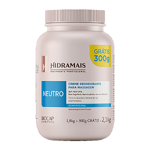 CREME DESODORANTE NEUTRO PARA MASSAGEM 1,8KG + 300G - HIDRAMAIS