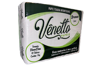 PAPEL TOALHA INTERFOLHAS BRANCO LUXO 23X20CM C/1000UN - VÊNETTO