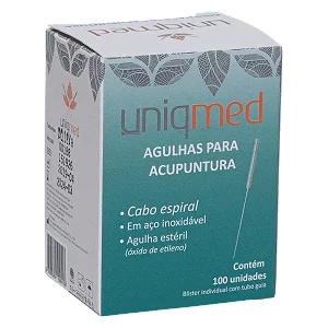 AGULHA PARA ACUPUNTURA 0,25X15MM - CAIXA COM 100 UNIDADES - UNIQMED