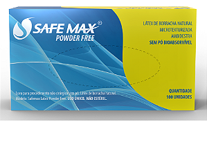 LUVA DE LÁTEX PARA PROCEDIMENTO SEM PÓ - CAIXA COM 100 UNIDADES - SAFEMAX