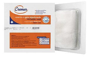 COMPRESSA DE GAZE 13 FIOS ALGODONADA COSTURADA ESTÉRIL - PACOTE COM 1 UNIDADE - CREMER