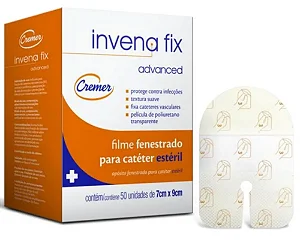 FIXADOR FENESTRADO EM NÃO TECIDO PARA CATETER PERIFÉRICO INVENA FIX 5CMX7,4CM UNIDADE - CREMER