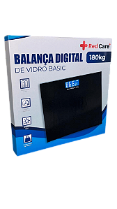BALANCA DIGITAL REDCARE PRETA CAP 180KG - SUPERMEDY