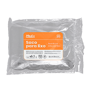 SACO DE LIXO RESÍDUOS INFECTANTES - 100 UN - MEDIX