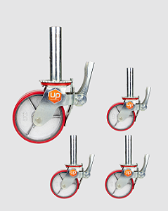 Conjunto de Rodízios PU 150mm 4 Unidades