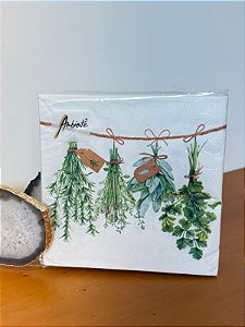 Kit 20 Guardanapos Papel Duplo Ervas Aromáticas 33cm