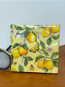 Kit 20 Guardanapos Papel Duplo Amarelo Limão Siliciano 33cm