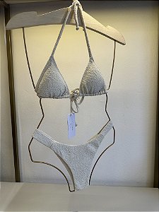 Cortininha 014 com bojo removível solar + calcinha fita 013 Off white