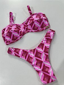 Top estampa Salvador 2304 + calcinha asa delta 012