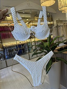 Top meia taca com concha 093 + calcinha asadelta monaco off