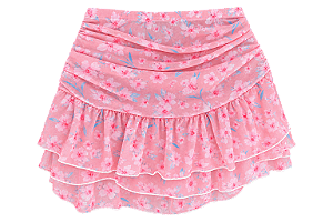 Saia tule barbadinho Marbella flor