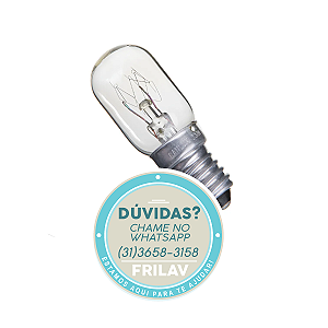 LAMPADA 15W E14 127V PEQUENA TU22 GELADEIRA E MICROONDAS