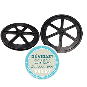 Polia do Agitador Original Suggar Lavamax - 265mm - Eixo Curto - Perfil Poly V