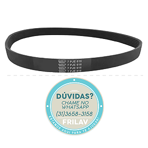 Correia Poly V 7PJE616 para Lavadora Newmaq New Up 10Kg - JMA - Multi V 7 Nervuras