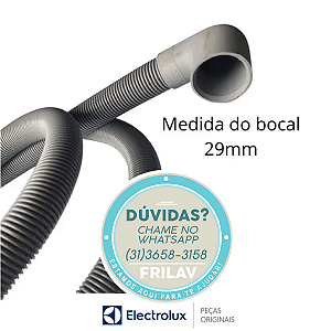 Mangueira de Saída Curva 2,40m Original Electrolux A02080811 - Para Lavadoras LTD15, LPE16 e Mais
