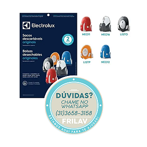 Saco Descartável Aspirador de Pó Original Electrolux (3 Unidades) - Modelos NEO11, NEO16, LISTO, LISTP - Código 41044031