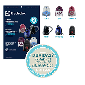 Saco Descartável Aspirador de Pó Original Electrolux (3 Unidades) - Modelos ONE, TRIO, GO, INGENIO, TWENTY - Código 41044032