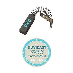 Conjunto Escova de Carvão (Par) com Mola - Compatível Lavadora Arno - Código 017859