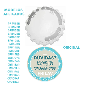 Botão do Termostato Cinza Original Brastemp Consul 326064977 - Para Geladeiras BRM47, BRQ49, CRM45