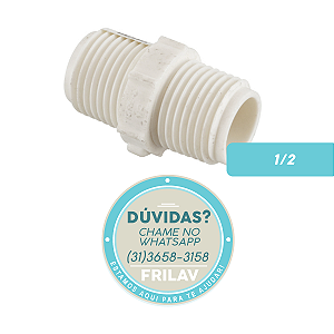 Niple de PVC Roscável 1/2" (Meia Polegada) - Conector de União para Instalações de Água Fria