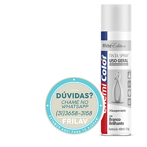 Tinta Aerossol Spray Branco Brilhante 400ml - Esmalte Sintético Uso Geral - Chemist Color (053070)