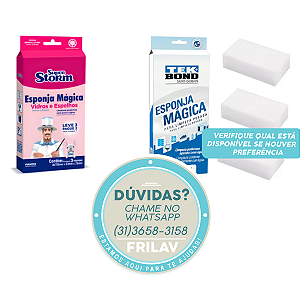 Kit 3 Esponjas Mágicas Limpeza Pesada - Multiuso - Remove Manchas Sem Química - Super Storm / Tekbond (Consulte Disponibilidade)
