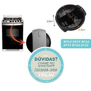 Manípulo (Botão) do Fogão Original Brastemp W10686098 - Para Cooktops e Fogões BFD4, BFS5, BYS4, BFD5