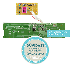 Placa Eletrônica Interface e Potência BIVOLT (V1/V2/V3) - Compatível Brastemp BWL11, BWB11 - Fabricante CP