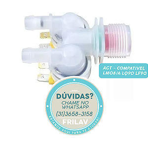 Válvula de Entrada de Água Dupla 127V - Compatível Electrolux LM08, LQ90, LF90 - Fabricante AGT (AGT-V2806-1)