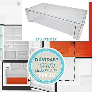 Gaveta do Freezer Inferior Original Brastemp W10624070 / W10624069 - Para Geladeiras Inverse BRO80, BRE80, BRO85