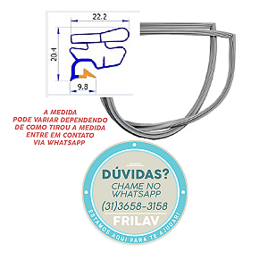 Gaxeta Borracha de Porta (1387x583 mm) Original Brastemp Consul - Código 326001584 - Para Geladeiras BRA30, CRA30, BVS22, BVG23