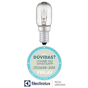 Lâmpada Incandescente 15W 127V - Bocal E14 (Rosca Fina) Original Electrolux - Código 64641425 / 41000950