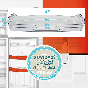 Prateleira de Porta (Laticínios/Ovos) Original Brastemp W10398757 - Para Geladeiras BRM47, BRM50, BRE50, BRK50