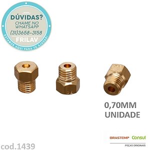 Injetor de Gás 0,70 para Cooktop Brastemp e Consul Semirrápido Original - 326064376