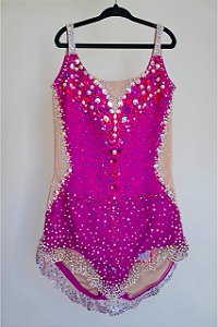 Collant Rosa e Lilás com Cristais Master – Ginástica Rítmica Master | Lieko Ateliê