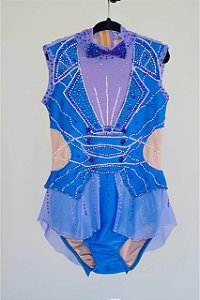 Collant de Competição roxo e Lilás com Cristais – Ginástica Rítmica | Lieko Ateliê
