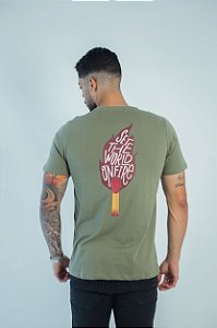 CAMISETA BÁSICA COM SILK - VERDE MASCULINA