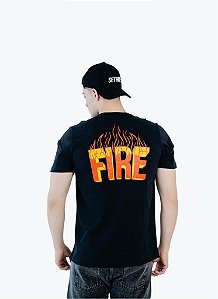 Camiseta básica Fire Black com Silk