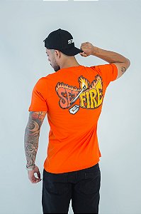 CAMISETA BÁSICA COM SILK - LARANJA MASCULINA