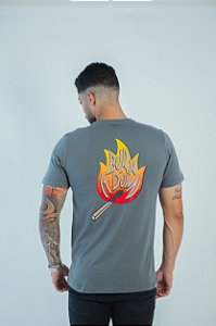 CAMISETA BÁSICA COM SILK - CHUMBO MASCULINA