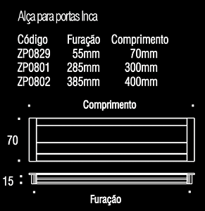 Puxador Para Móvel de Embutir Inca Branco/Cromado 400mm ZP0802 - Zen