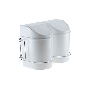 Lixeira Para Cozinha Deslizante Dupla 12L Cromada 2036 - Schmitt