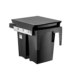 Lixeira Para Cozinha Deslizante Dupla 15L Master Preto 0008 - Schmitt