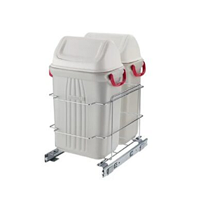 Lixeira Para Cozinha Deslizante Dupla 19L Cromada 2701 - Schmitt