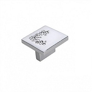 Puxador para Móvel Ponto Firenze 35 x 35 Floral Cromado - Gruppa