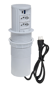 TORRE DE TOMADAS AUTOMÁTICA PRETA COM INDUÇÃO