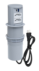 TORRE DE TOMADAS AUTOMÁTICA PRETA COM INDUÇÃO